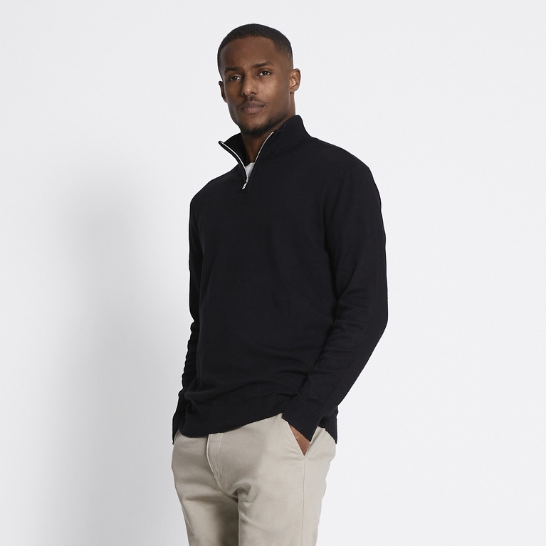 Half-zip knit sweater "Thin" Black 2